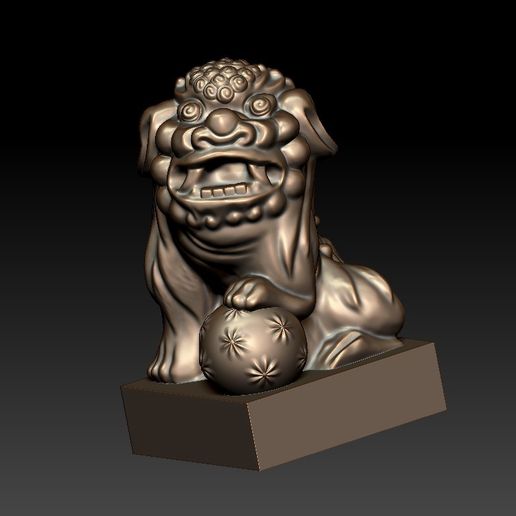 guardian lions or Foo Dogs 3D model