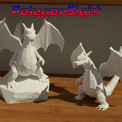 Charizard 1.png OBJ file Charizard lowpoly style(Pokemon)・3D printable model to download