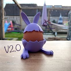 egg_v2.jpg Free STL file Easter bunny egg holder and hat・3D printer design to download