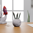 Render03.png Moon Pen Holder Organizer - Stylized 3D Model