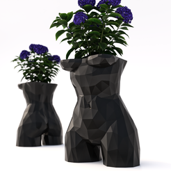 torso2.png Файл STL ЖЕНСКИЙ ТОРС НИЗКИЙ ПОЛИ ЦВЕТОЧНЫЙ ГОРШОК・Шаблон для 3D-печати для загрузки