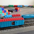IMG_0399.jpg 40' NY Boxcar N Scale Modelo de tren para Micro-Trenes Enganches de vástago medio - 4 versiones con las dos puertas abiertas, una abierta y una medio cerrada, una abierta y una cerrada y las dos cerradas