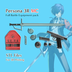 MC-STL-Files.png MC Protagonist Persona 3 Reload Full Cosplay Battle Equipment S.E.E.S Pack (All S.E.E.S Equipment + MC's accesories + Weapon) STL Files