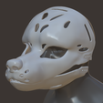 IMG_8489.png Slim Canine head base 3D STL file to print Semirealistic Fursuit Headbase Fox Canine Dog base head Furry base Moving jaw