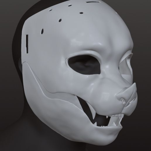 PERSONAL USE ONLY NEOSUIT - BAT — SLIM HEAD BASE 3D STL FILE TO PRINT SEMIREALISTIC FURSUIT HEADBASE BASE HEAD FURRY BASE MOVING JAW