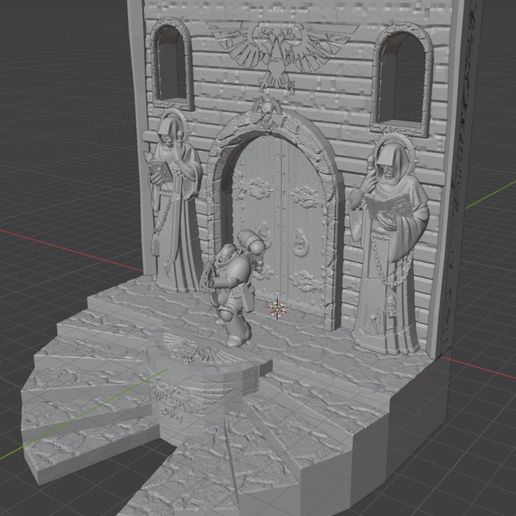 Gothic Imperial Building Entrance - Grimdark Display Stand