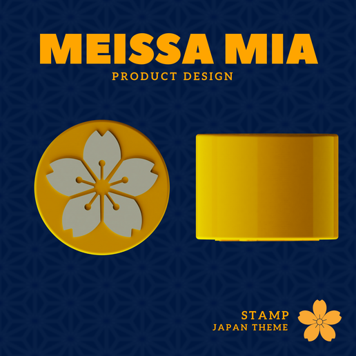 Japanese Sakura Flower Stamp – 3D Print File for Decorative Cookie & Clay Impressions - 3D model önizlemesi