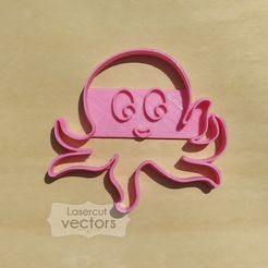 pulpo.jpg STL file cookie cutter, cutter. Octopus cookie cutter. Octopus cookie cutter・3D printing template to download, LasercutVectors