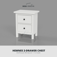HEMNES 2-DRAWER CHEST Dollhouse Miniature 1:12 Scale IKEA-INSPIRED HEMNES 2-DRAWER CHEST MINIATURE FURNITURE 3D MODEL