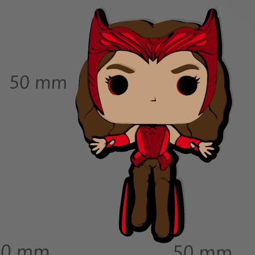 50 mm O mm 50 mm WandaVision KeyChain. (First of the collection)