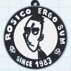 rosico-ergo-sum-1.jpg STL file Portachiavi Zerocalcare・3D printing idea to download