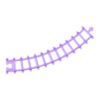 Rail-curve_45grd_11mm_right.stl SIKU Train railroad track Set (Railroad track width 11mm)