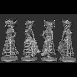 GothicGirl_Turnaround.jpg Télécharger fichier STL gratuit Pinup gothique Steampunk Girl (GRATUIT) • Design imprimable en 3D, derekpinups