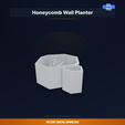 01_hero.png Hexagonal Honeycomb Wall Mounted Planter, Modular - 3D Printable STL File
