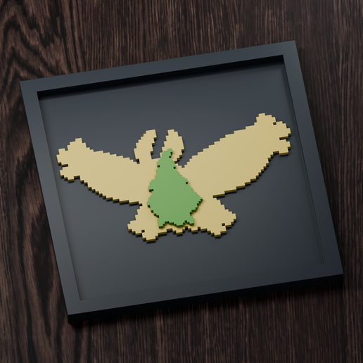 Mothim Line - Pokemon Silhouette Frame | Gen 4 sprite style | STL