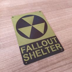 IMG_20220107_092205.jpg STL file Fallout shelter sign warning・3D printing model to download, Gekon3D