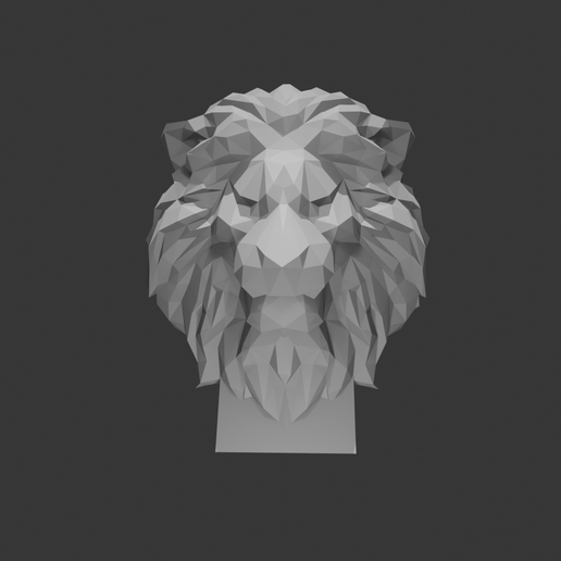 LION.png Busto de león Low Poly