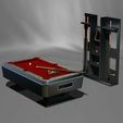 0.jpg Modern Pool table, complete with accessories, 1:5 scale, 3D Model Printing Miniature Assembly File STL - OBJ