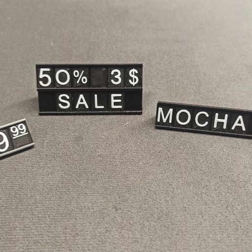 🏷 Modular price tags with interchangeable symbols・ STL File for 3D ...