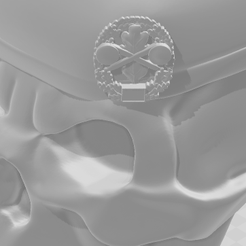 01-Skull-ABC.png STL file Skull and crossbones German Armed Forces beret ABC Abwehr / CNBC・3D printable model to download