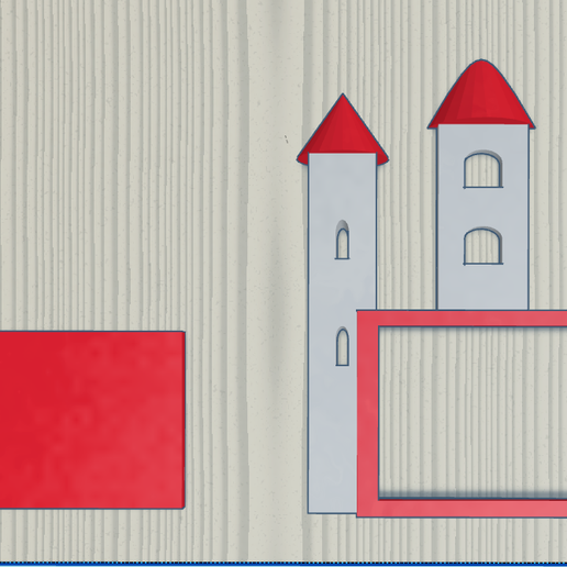 Picture frame in the shape of a castle - 3D model önizlemesi