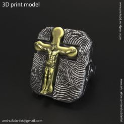 Jesus_cross_vol1_ring_K1.jpg 3D-Datei Jesus Kreuz vol1 Ring・3D-druckbares Modell zum Herunterladen