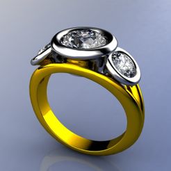 77.jpg Archivo STL Anillo de diamantes con tres piedras・Design para impresora 3D para descargar