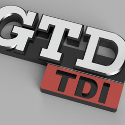 Adnotacja 2020-08-28 180515.png STL file GOLF MK2 II EMBLEM GTD TDI・Template to download and 3D print