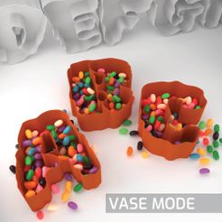 Vase-mode.jpg 3D file Halloween candy bowl letters - Vase mode Quick printing・Template to download and 3D print