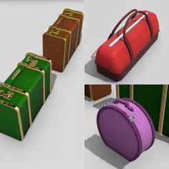 D0B8A3DB-B827-416B-AEA8-99AB7D20E872.jpg Vintage Luggage suitcases for diorama or lowrider rectangle and round