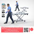 ONE Free figure of your choice as welcoming Patreon members receive a minimum of 9 free figures Monthly Patreon.com/3DPminiatures N1 Ambulance worker pulling wheeled stretcher or trolley