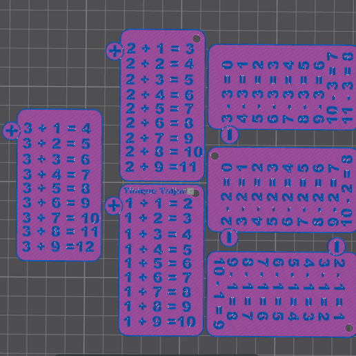 Plus and minus table