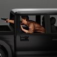untitled.jpg gangster man  shooting a gun from the back of the car