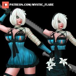 2b_bust4.jpg Download free STL file 2B with Kaine's Outfit • 3D printing model, Mystic_Flare