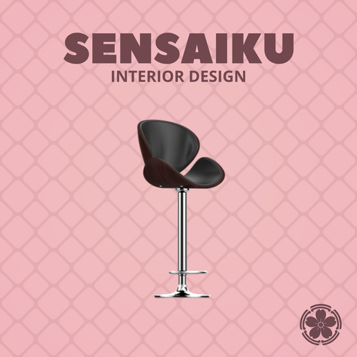 Miniature Replica 1:12 Crocus Contract 36. Crocus Walnut Bar Stool for Miniature Dollhouse - 3D Print Instant Download - Miniature Furniture Designer Series