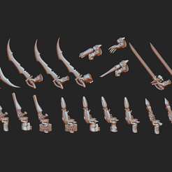 F.png Файл STL Оружие боевого отряда Арлекина набор из 24 предметов・Шаблон для 3D-печати для загрузки