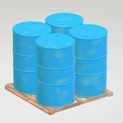 $$-Gallon-Drums-on-Pallet.jpg STL file 44 Gallon Drums on Pallet N Scale・Design to download and 3D print, tsgrocky