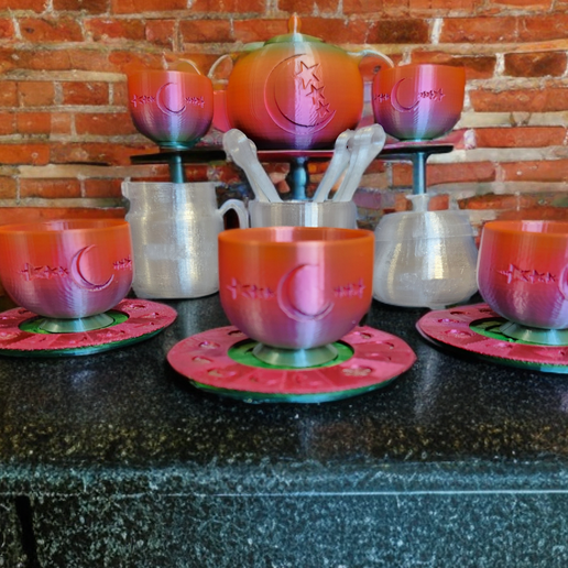 🫖 Tea Set For 5・ STL File for 3D printing・Cults