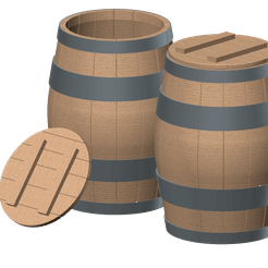 wooden barrel 01.png Archivo STL barril de madera 1/10・Objeto de impresión 3D para descargar