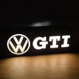 20250112_224822.jpg Easy Print Any Printer VW Golf Polo GTI MK 1 2 3 4 5 6 7 8 Rabbit Volkswagen Wolfsburg Edition LED Lightbox Desktop Wall mounted Workshop Garage Light Lamp