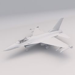 Jet F-16 1.jpg Free 3D file Jet F-16 PRINTABLE Airplane 3D Digital STL File・Template to download and 3D print