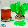 shamrock-coasters-tree-06.jpg Fichier STL Sous-verres Shamrock Arbre Bonzai・Design imprimable en 3D à télécharger