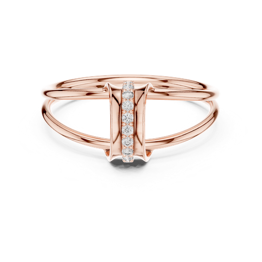 Vertical Pave Bar Geometric Diamond Ring Jewelry 3D Model