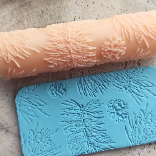 PINE LEAVES TEXTURE ROLLER FOR CLAY - STYLE 2