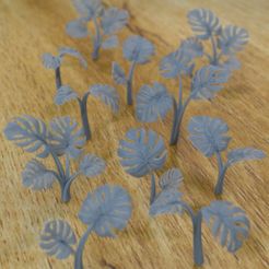 Mostera.jpg STL file 6 MONSTERA PLANTS FOR ENVIRONMENT DIORAMA TABLETOP 1/35 1/24・3D print object to download