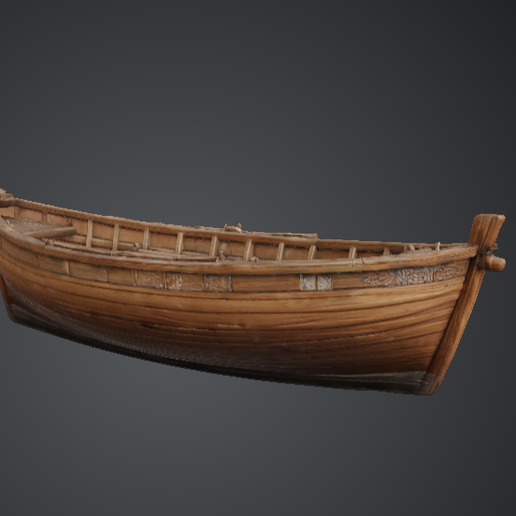 Wooden Rowboat Model – Classic Fishing Boat