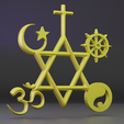 1.png 3d printable All religions multi religions atheist wall art