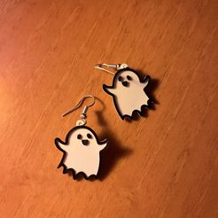 Cute_ghost_earrings.jpg STL-Datei Niedliche Geister-Ohrringe kostenlos・3D-Drucker-Modell zum herunterladen