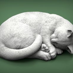 sleeping_cat1.jpg 3D-Datei schlafende Katze 3D-Druck Modell・Design zum Herunterladen und 3D-Drucken