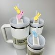IMG_2151.jpg Bunny Straw Topper (set of 2), Peep Straw Charm, Stanley Tumbler Accessories